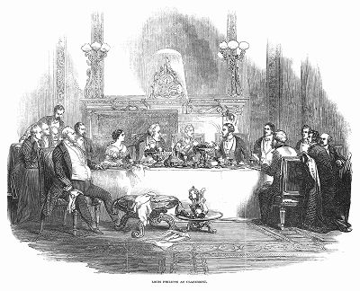 Изгнанный французской буржуазно--демократической революцией 1848 года король Луи--Филипп I в английском поместье Клермонт, ставшем последним убежищем свергнутого монарха (The Illustrated London News №308 от 18/03/1848 г.)