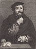Сэр Томас Мор (1478--1535) - английский юрист и писатель-гуманист, лорд-канцлер Англии. Причислен к лику святых в католической церкви. Гравюра Лукаса Востермана по живописному оригиналу Ганса Гольбейна мл.