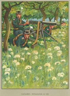 Пулемётчики. Униформа швейцарской кавалерии во время Первой мировой войны. Notre armée. Женева, 1915