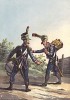 Барабанщики французской лёгкой пехоты в 1804 году (из популярной в нацистской Германии работы Мартина Лезиуса Das Ehrenkleid des Soldaten... Берлин. 1936 год)