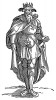 Херивон - легендарный король Средней Германии. Иллюстрация Эрхарда Шёна к Burchard Waldis / Ursprung der Konige. Нюрнберг, 1543. Репринт 1929 г.