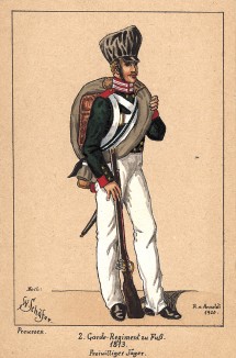 1813 г. Егерь прусской гвардейской пехоты. Коллекция Роберта фон Арнольди. Германия, 1911-28