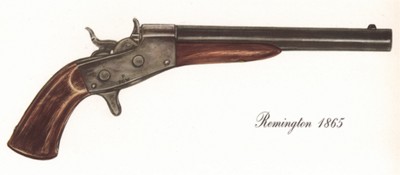 Однозарядный пистолет США Remington 1865 г. Лист 23 из "A Pictorial History of U.S. Single Shot Martial Pistols", Нью-Йорк, 1957 год