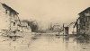 Берега реки Кёпинг. Офорт шведского художника и гравера Карла Флодмана, 1888 год. 