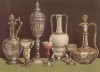 Этой посуды из цветного стекла не было бы, если бы не король Генрих III (1216-1272). Он ввёл в обиход стеклянные кубки и чаши, ибо в прозрачном кубке было легче заметить яд (Каталог Всемирной выставки в Лондоне. 1862 год. Том 1. Лист 87)