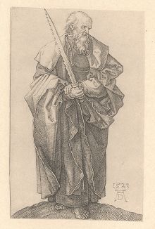 Апостол Симон. Гравюра Альбрехта Дюрера, выполненная в 1523 году (Репринт 1928 года. Лейпциг)