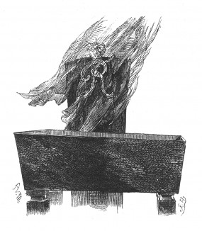 Инициал (буквица) F, предваряющий главу "Финал" книги Франца Кюглера "История Фридриха Великого". Рисовал Адольф Менцель. Лейпциг, 1842