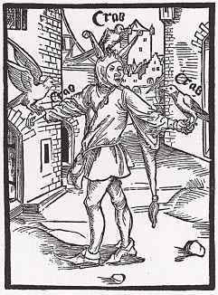 Неисправимый дурак (иллюстрация к главе 31 книги Себастьяна Бранта "Корабль дураков", гравированная Дюрером в 1494 году)