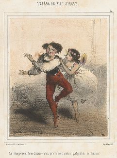 Танцовщик и танцовщица балета. Литография Эдуарда де Бомона из сюиты "L'Opéra au XIX siècle", 1844-46 гг. 