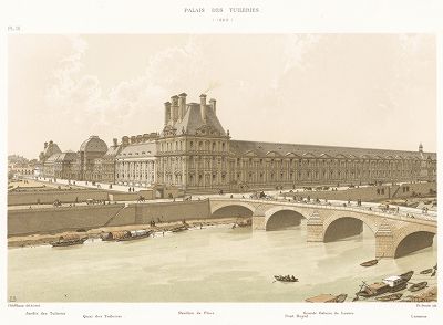 Дворец Тюильри в 1690 году. Paris à travers les âges..., Париж, 1885. 