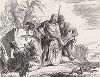 Сцена у гробницы. Офорт Джованни Баттиста Тьеполо из сюиты Varii Capricci, 1741-42 гг. 