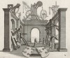 Механизмы, использовавшиеся при строительстве храма в Иерусалиме (из Biblisches Engel- und Kunstwerk -- шедевра германского барокко. Гравировал неподражаемый Иоганн Ульрих Краусс в Аугсбурге в 1700 году)