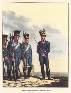 Баварская гвардия в 1814 году (из популярной в нацистской Германии работы Мартина Лезиуса Das Ehrenkleid des Soldaten... Берлин. 1936 год)