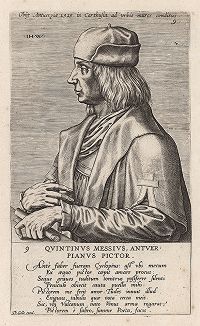Квентин Массейс (1466 -- 1530 гг.) -- один из крупнейших представителей Антверпенской школы живописи,  лидер ренессансного движения в Нидерландах. Гравюра Яна Вирикса. 