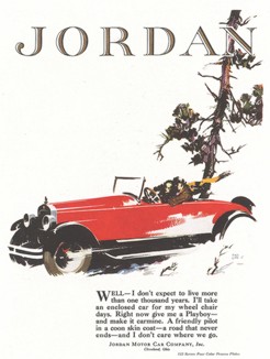 Реклама автомобиля американской марки Jordan. 