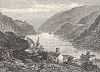 Вид на Харперс-Ферри и реку Потомак со скалы Джефферсона, штат Западная Вирджиния. Лист из издания "Picturesque America", т.I, Нью-Йорк, 1872.
