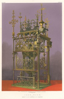 Кованый стенд в стиле итальянского ренессанса от фирмы Macfarlane & Co., Глазго. Каталог Всемирной выставки в Лондоне 1862 года, т.2, л.183