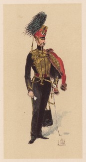 Офицер 15-го гусарского полка английской армии в 1832 году (из "Иллюстрированной истории верховой езды", изданной в Париже в 1893 году)
