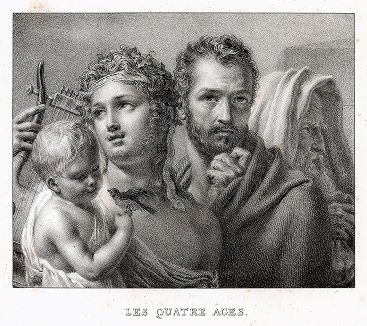 Четыре возраста человека. Литография по рисунку Антуана Беранже, 1822 год. 