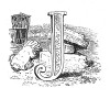 Инициал (буквица) J, предваряющий сорок третью главу «Истории императора Наполеона» Лорана де л’Ардеша о военной кампании 1813 года. Париж, 1840