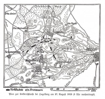 План сражения под Хагельбергом 27 августа 1813 г. Die Deutschen Befreiungskriege 1806-1815. Берлин, 1901