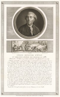 Жак Неккер (1732-1804) - сын профессора, банкир, генеральный контролер (министр) финансов (1788-90). Его отставка 11 июля 1789 г. стала непосредственным поводом к восстанию 12-14 июля, штурму Бастилии и началу Великой Французской революции. Париж, 1804