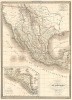 Карта Соединенных штатов Мексики, а также Гватемалы и государств Центральной Америки. Atlas universel de geographie ancienne et moderne..., л.44. Париж, 1842