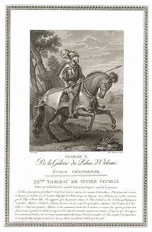 Карл V кисти Тициана. Лист из знаменитого издания Galérie du Palais Royal..., Париж, 1808