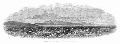 Живописная панорама североафриканского побережья между Тунисом и мысом Бон (The Illustrated London News №298 от 15/01/1848 г.)