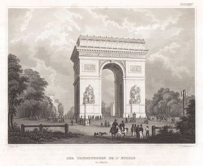 Триумфальная арка в Париже. Meyer's Universum..., Хильдбургхаузен, 1844 год.