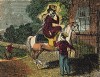 Вирджиния возвращается домой. Гравюра из детской книги "Rich and Poor...", изданной в США, 1850