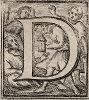 Буквица "D" из "Delle magnificenze di Roma antica e moderna ..." Джузеппе Вази, Рим, 1756