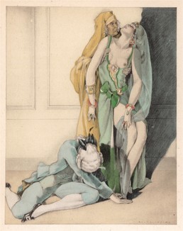 Прощание с любимой. Иллюстрация Умберто Брунеллески к произведению Вольтера "Кандид, или оптимизм" - Candide Ou L'Optimisme. Париж, 1933