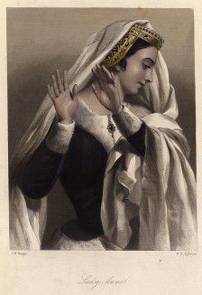 Леди Анна, героиня пьесы Уильяма Шекспира «Король Ричард III». The Heroines of Shakspeare. Лондон, 1848