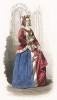 Эпоха Возрождения. Дама в парчовом платье, отороченном горностаевым мехом, и в короне.