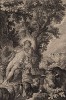 Аполлон пасёт стада Адмета, играя на тростниковой флейте и на золотой кифаре (гравюра из первого тома знаменитой поэмы "Метаморфозы" древнеримского поэта Публия Овидия Назона. Париж, 1767 год)