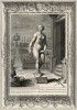 Пигмалион обращается к Афродите с мольбой оживить статую, которую он высек. Та вдыхает в изваяние жизнь (лист известной работы "Храм муз", изданной в Амстердаме в 1733 году)