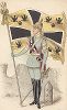 Германская кронпринцесса - шеф полка на фоне знамени. Хромолитография, изданная английской компанией Alf Cooke & Son (известный производитель игральных карт) в начале двадцатого века