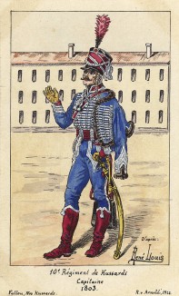1803 г. Капитан 10-го гусарского полка французской армии. Коллекция Роберта фон Арнольди. Германия, 1911-29
