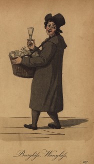 Гамбургские уличные торговцы 1810-х гг. Торговцы посудой. "Бокалы для пива, для вина!"
