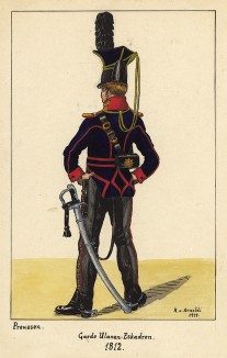 1812 г. Кавалерист гвардейского эскадрона прусских улан (вид сзади). Коллекция Роберта фон Арнольди. Германия, 1911-29