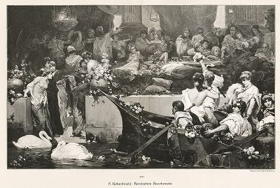 "Римская оргия" работы Вильгельма Александровича Котарбинского. Moderne Kunst..., т. 9, Берлин, 1895 год. 