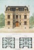 Кирпичный дом в классическом стиле в Сен-Клу, западном пригороде Парижа (из популярного у парижских архитекторов 1880-х Nouvelles maisons de campagne...)