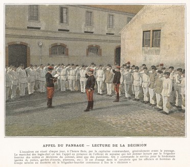 Перекличка. L'Album militaire. Livraison №3. Cavalerie. Serviсe interieur. Париж, 1890
