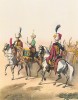Конные егеря армии Наполеона Бонапарта. Репринт середины XX века со старинной французской гравюры
