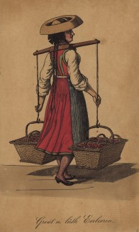 Гамбургские уличные торговцы 1810-х гг. Торговцы фруктами и ягодами. "Крупная земляника, лесная!"