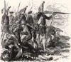 Первая силезская война 1740-42 гг. Сражение при Мольвице 10 апреля 1741 г. Прусская пехота стоит живым бастионом и меткой стрельбой останавливает сначала кавалерию, а затем и пехоту австрийцев. «История моего времени», гл.III
