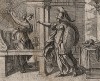 Афина Паллада превращает Арахну в паука. Гравировал Антонио Темпеста для своей знаменитой серии "Метаморфозы" Овидия, л.54. Амстердам, 1606