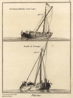 Морской флот. Cague, Semale. (Ивердонская энциклопедия. Том VII. Швейцария, 1778 год)