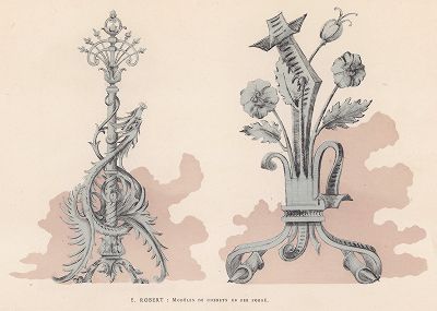 Э. Робер. Кованые подставки для дров. Art Decoratif - documents d'atelier. Париж, 1900-е годы